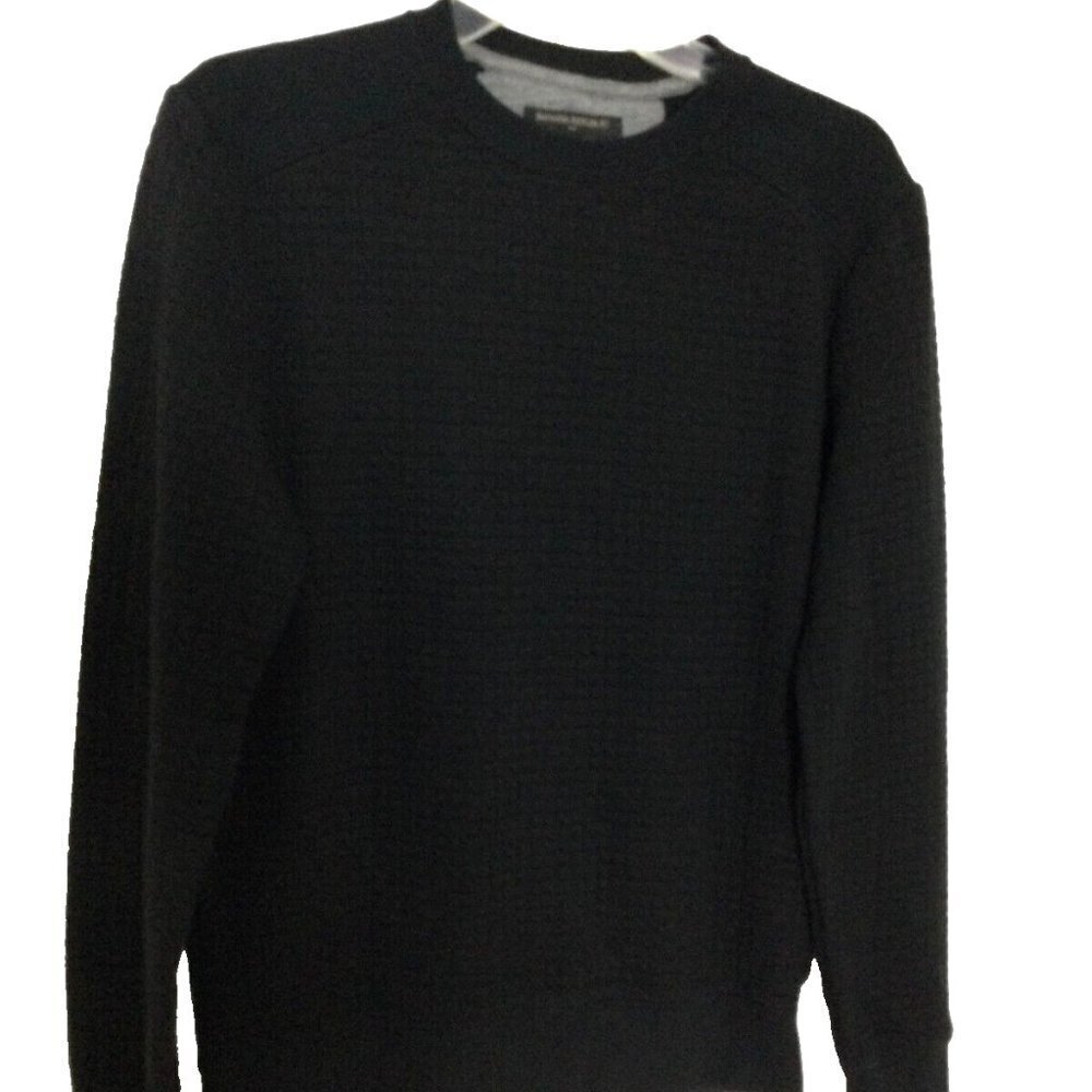 Banana‎ Republic Pullover Sweatshirt Men's Small Black Long Sleeve  Ribbed Hem